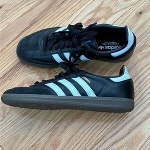 Adidas Samba Black and White Leather Sneakers